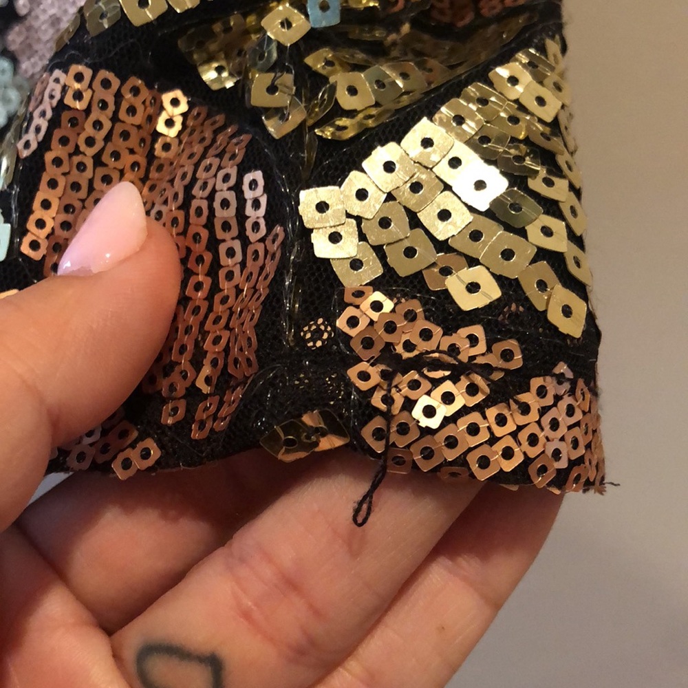 Sequined gold and bronze mini dress - Picture 4 of 7